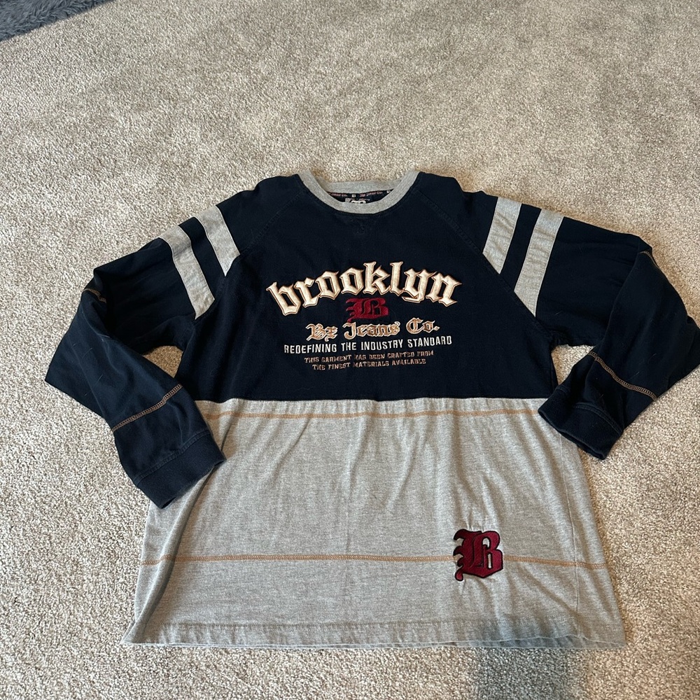 Brooklyn Be Jeans Company Mens Large Long Sleeve Hip Hop 90s